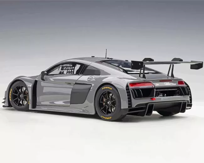 grey audi r8 sport car Diamond By Numbers Grey Audi R8 Sport Car Diamond Painting