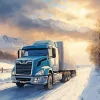 Grey Truck In Snow Diamond Painting