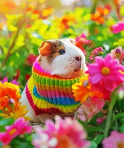 Guinea Pig Flower Diamond Painting