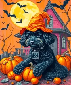 Halloween Poodle Diamond Painting