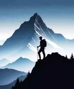 Hiking Man Silhouette Diamond Painting