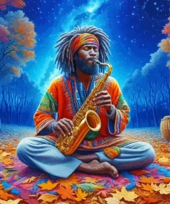 Hippie Musician Man Diamond Painting