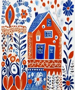 House Folk Art Diamond Painting