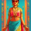 Indian Girl Pop Art Diamond Painting