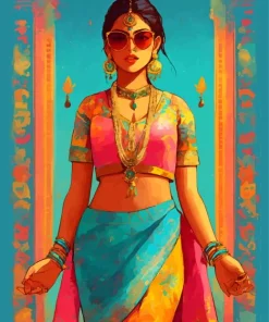 Indian Girl Pop Art Diamond Painting