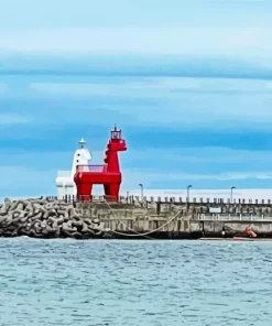 Jeju Red Horse Lighthouse Diamond Painting