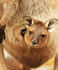 Kangaroo In A Pouch Diamond Painting