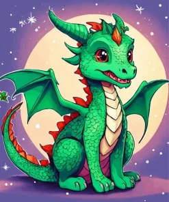Little Green Dragon Art Diamond Painting