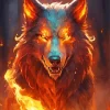 Mad Fire Wolf Diamond Painting