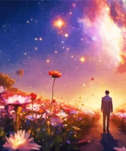Man In Galaxy Landscape Diamond Painting