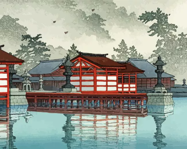 miyajima in de mist Diamond With Numbers Miyajima In De Mist Diamond Painting