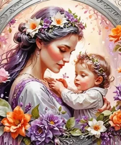 Mother And Child Art Diamond Painting