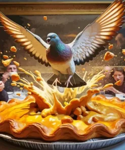 Naughty Flying Pigeon Diamond Painting