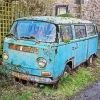 Old Blue Vw Van Diamond Painting