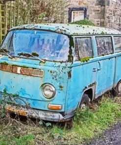 Old Blue Vw Van Diamond Painting