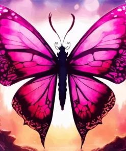 Pink Fantasy Art Butterfly Diamond Painting