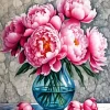 Pink Peonies Bouquet Diamond Painting