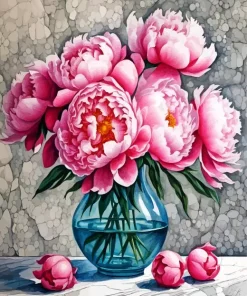 Pink Peonies Bouquet Diamond Painting
