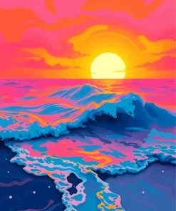 Pink Sunset Art Diamond Painting
