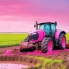 Pink Tractor Diamond Painting