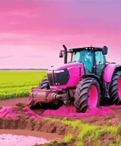 Pink Tractor Diamond Painting