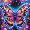 Purple Butterfly Art Diamond Painting
