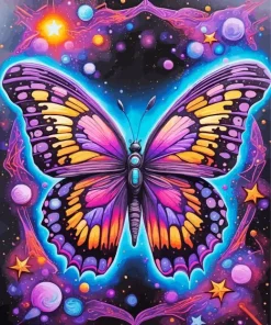 Purple Butterfly Art Diamond Painting