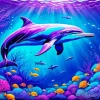 Purple Dolphin Fish Diamond Painting