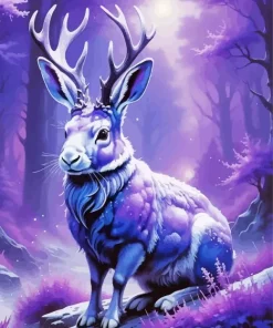 Purple Jackalope Diamond Painting