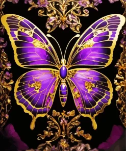 Purple Monarch Butterfly Diamond Painting