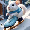 Rat Skiing In Snow Diamond Painting