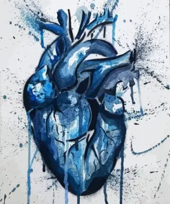 Realistic Blue Heart Art Diamond Painting