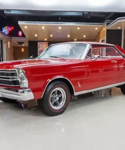 Red Rare 1966 Ford Galaxie Diamond Painting