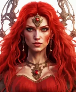 Red Head Hero Lady Diamond Painting