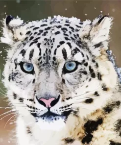 Close Up Snow Leopard Diamond Painting