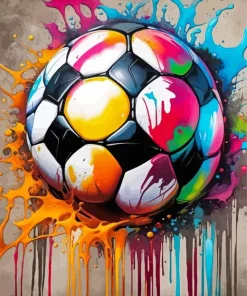 Colorful Soccer Ball Art Diamond Painting