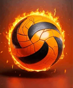 Soccer Ball On Fire Diamond Painting