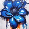 Splash Blue Flower Diamond Painting