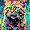 Splash Pop Art Cat Diamond Painting