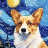 Starry Night Corgi Diamond Painting