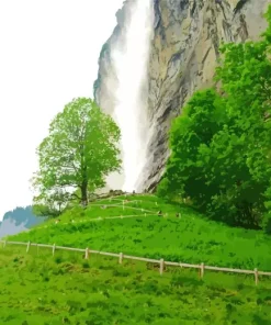 Staubbach Waterfall Diamond Painting