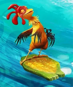 Surfing Chicken Diamond Painting