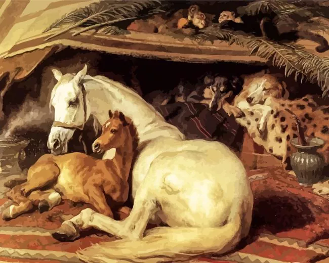 the arab tent by Edwin Landseer Diamond By Numbers The Arab Tent By Edwin Landseer Diamond Painting