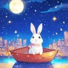 Travel With Rabbit Diamond Painting