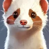 White Ferret Art Diamond Painting