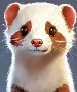 White Ferret Art Diamond Painting