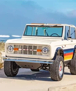 White Ford Bronco Diamond Painting