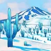 White Frozen Cactus Diamond Painting
