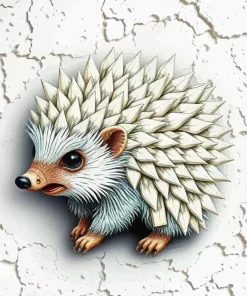 White Hedgehog Diamond Painting