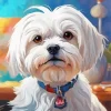 White Maltese Diamond Painting